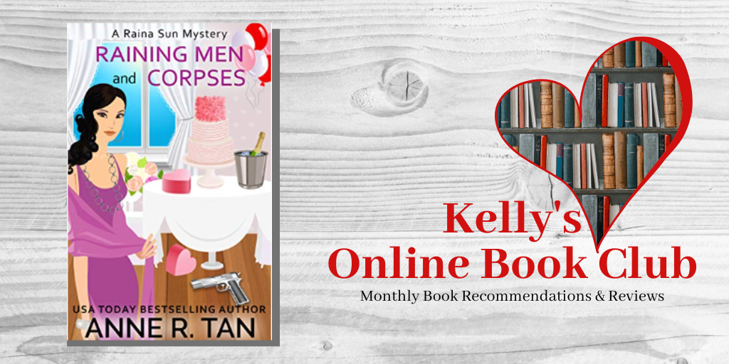 kelly's online book club banner with raining men and corpses book cover